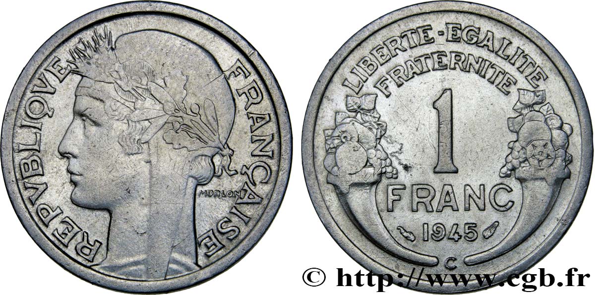 1 franc Morlon, légère 1945 Castelsarrasin F.221/8 BB45 