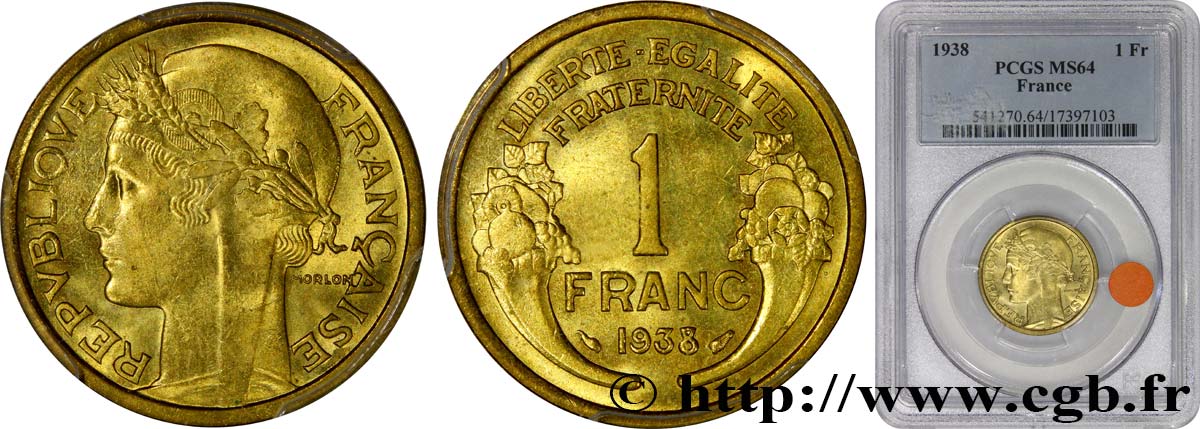 1 franc Morlon 1938 Paris F.219/9 fST64 PCGS