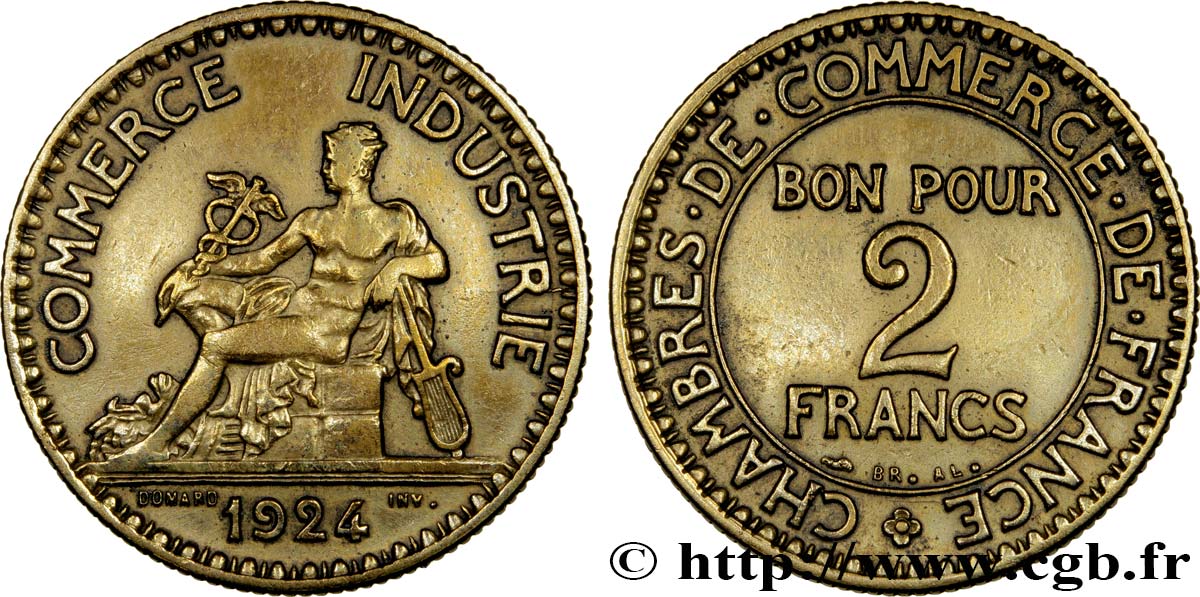 2 francs Chambres de Commerce 1924  F.267/6 TTB45 