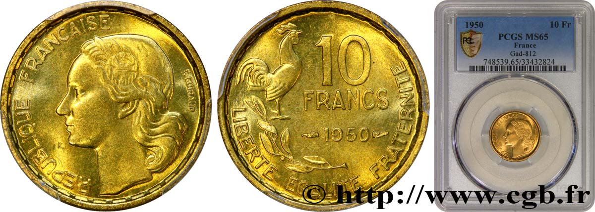 10 francs Guiraud 1950  F.363/2 ST65 PCGS