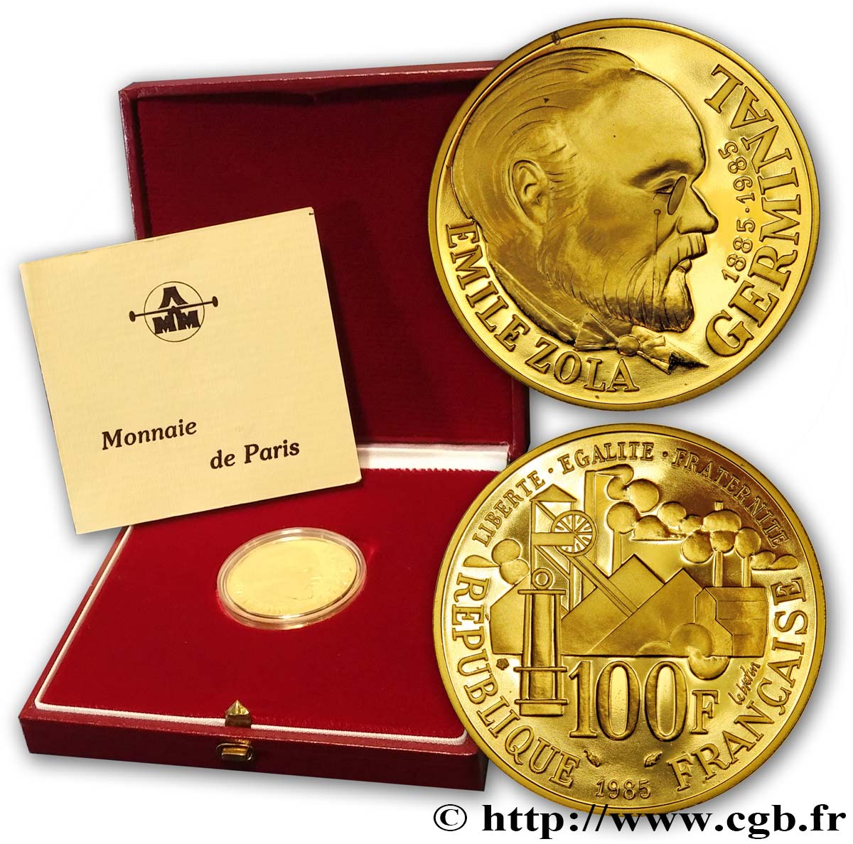 Pièce De 100 Francs Emile Zola 1985 Belle Epreuve Or 100 francs - Emile Zola 1985 Pessac F.1601 1 fmd_440043  Modernes