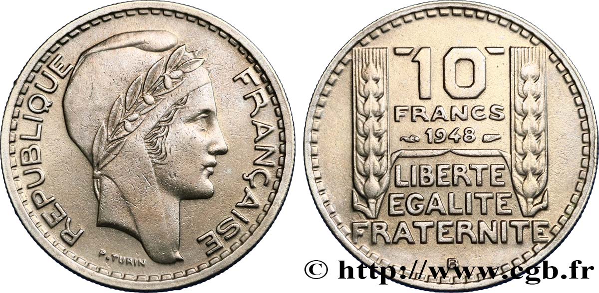 10 francs Turin, petite tête 1948 Beaumont-Le-Roger F.362/5 MBC+ 