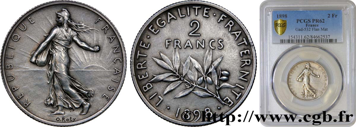 2 francs Semeuse 1898  F.266/2 VZ62 PCGS