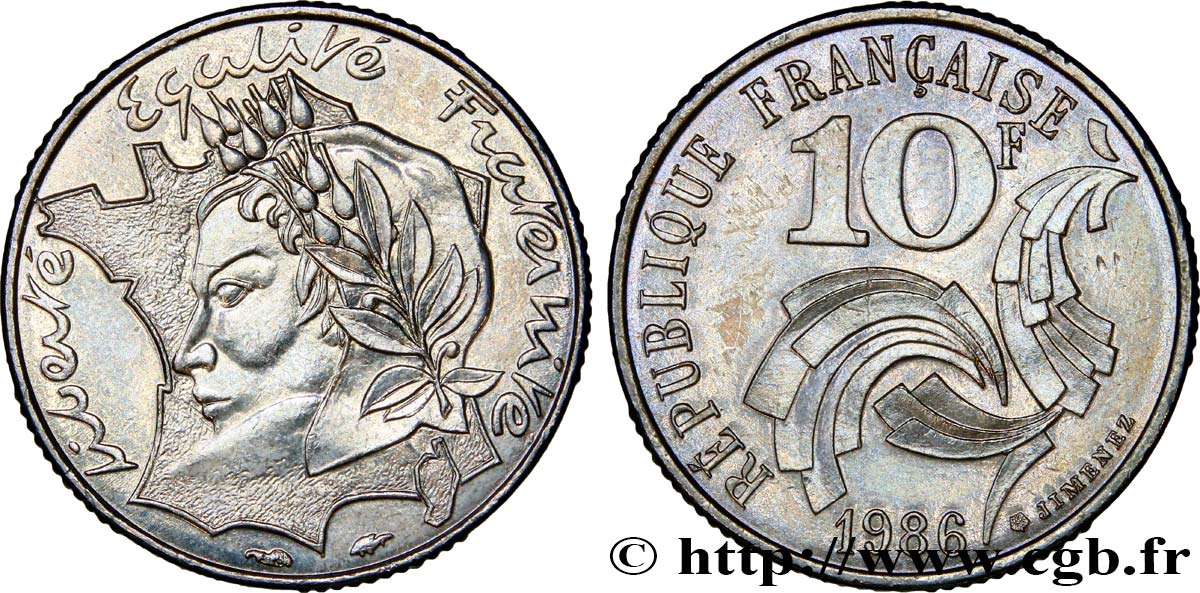 10 francs Jimenez 1986  F.373/3 SS50 