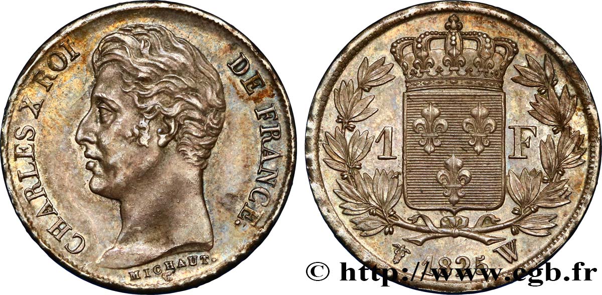 1 franc Charles X 1825 Lille F.207/11 fST63 