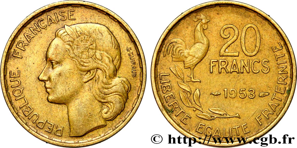 20 francs G. Guiraud 1953  F.402/11 MBC45 