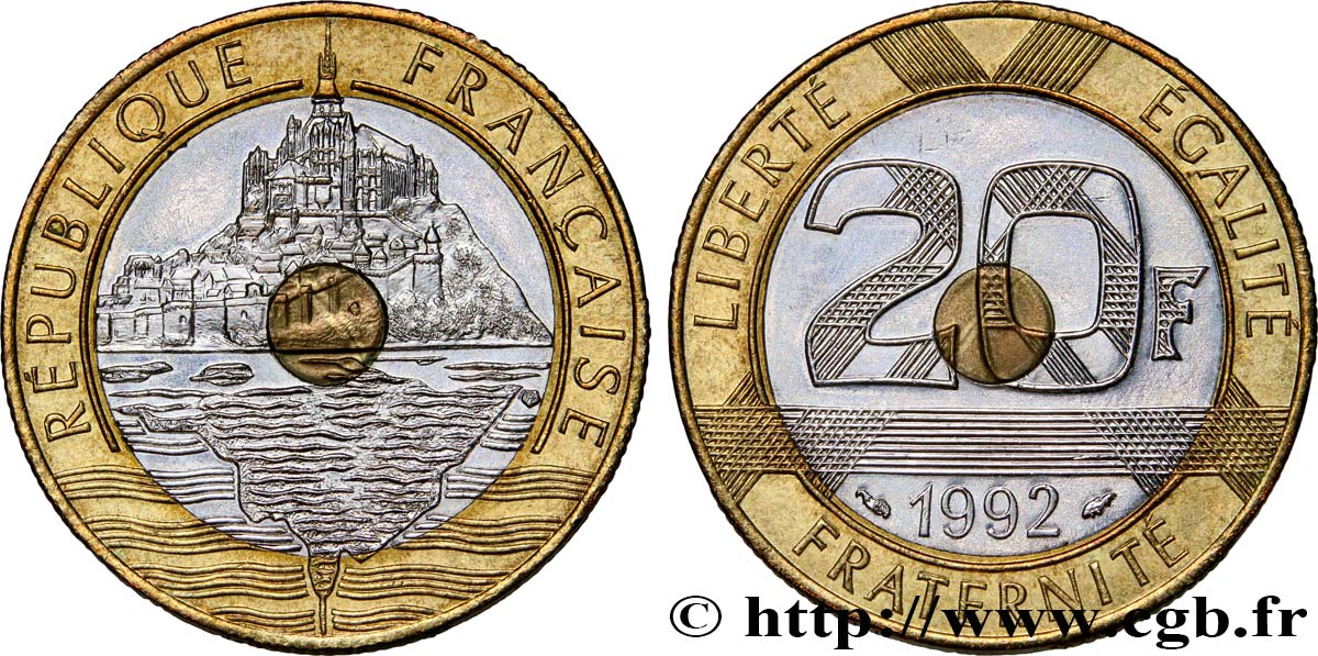 20 francs Mont Saint-Michel 1992 Pessac F.403/2 EBC58 