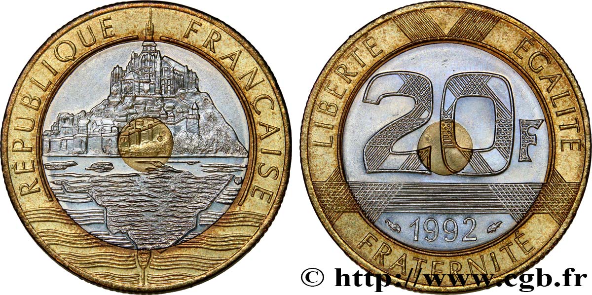 20 francs Mont Saint-Michel 1992 Pessac F.403/2 SUP60 
