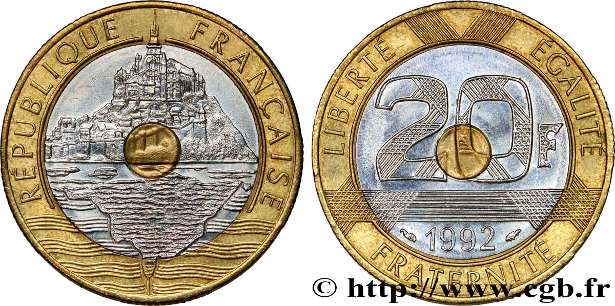 20 francs Mont Saint-Michel 1992 Pessac F.403/2 MS62 