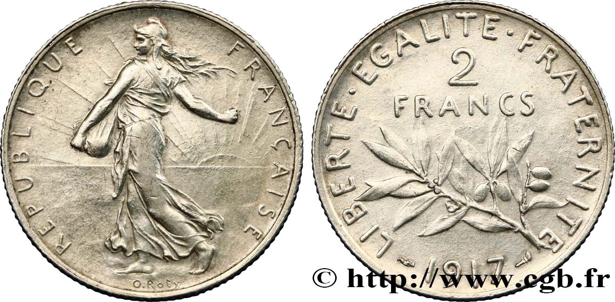 2 francs Semeuse 1917  F.266/19 AU52 
