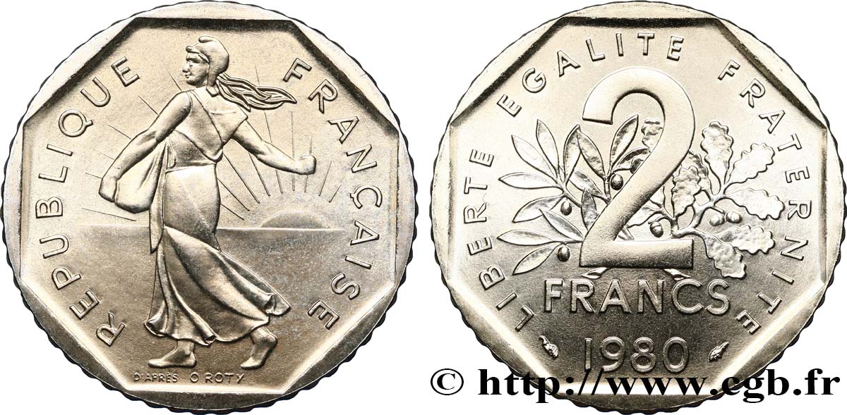 2 francs Semeuse, nickel 1980 Pessac F.272/4 MS68 