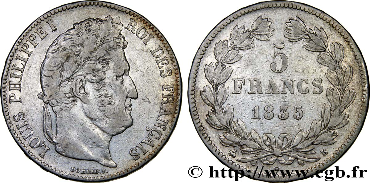 5 francs IIe type Domard 1835 Rouen F.324/43 MBC40 