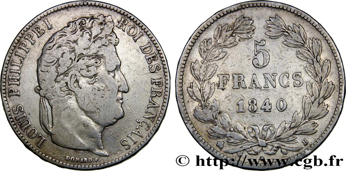 5 francs IIe type Domard 1840 Rouen F.324/84 TB35 