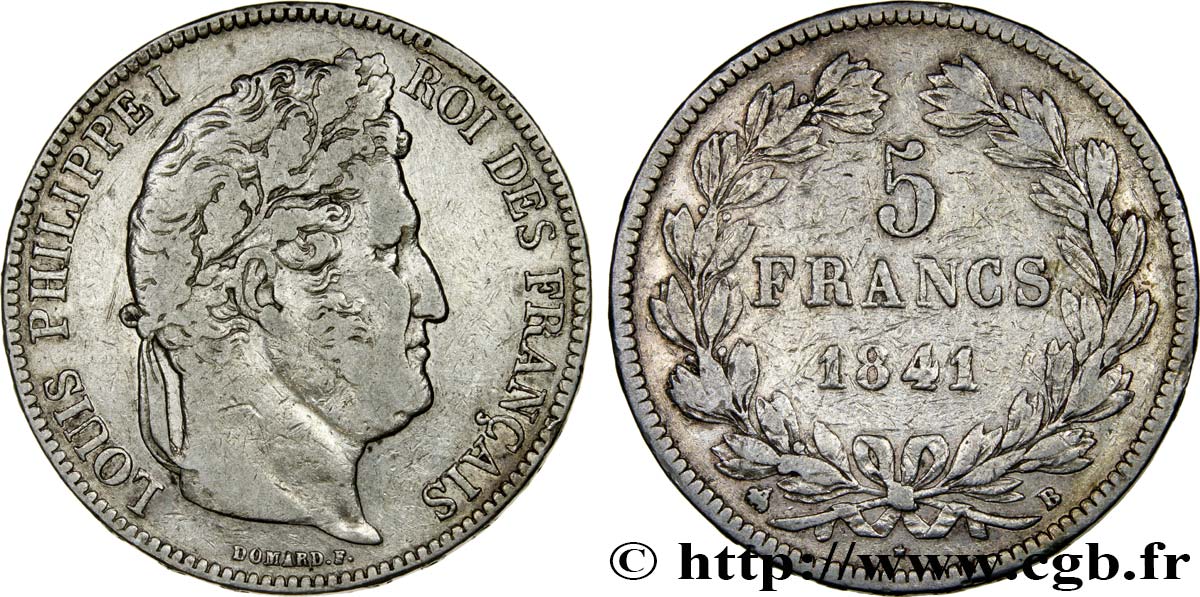 5 francs IIe type Domard 1841 Rouen F.324/91 BC35 