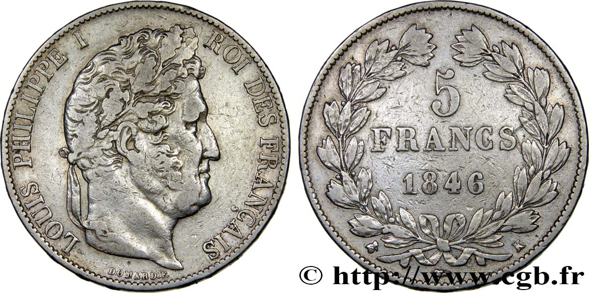 5 francs IIIe type Domard 1846 Bordeaux F.325/12 S35 