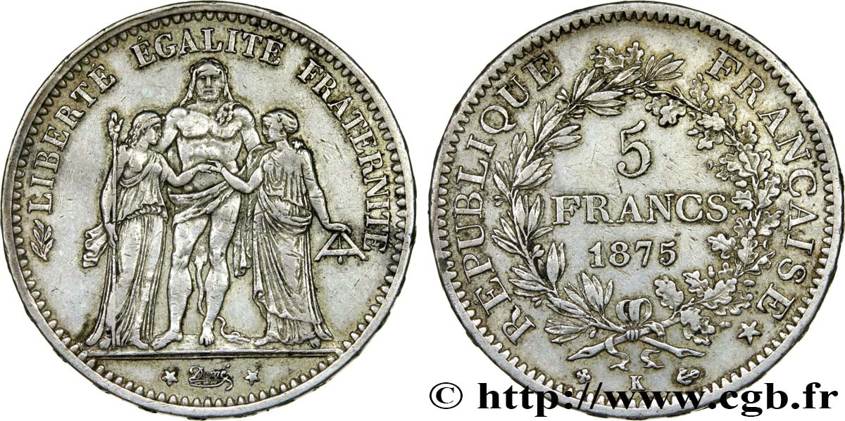 5 francs Hercule 1875 Bordeaux F.334/16 TTB45 
