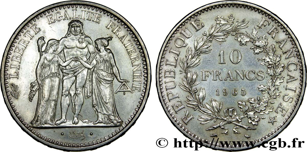 10 francs Hercule 1965  F.364/3 AU52 