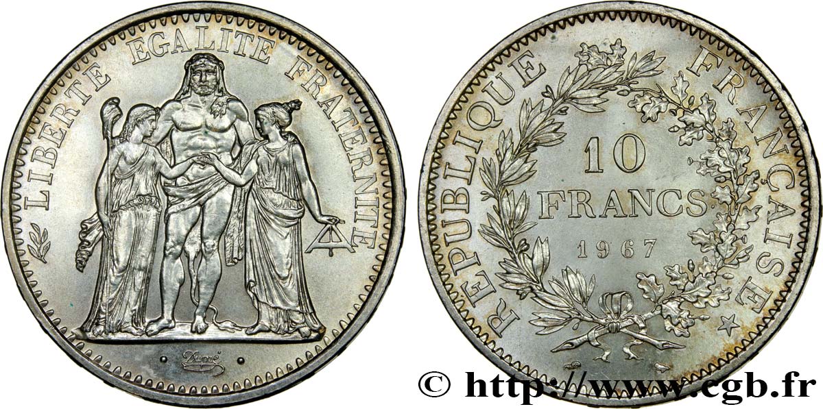 10 francs Hercule, avec accent 1967  F.364/6 VZ60 