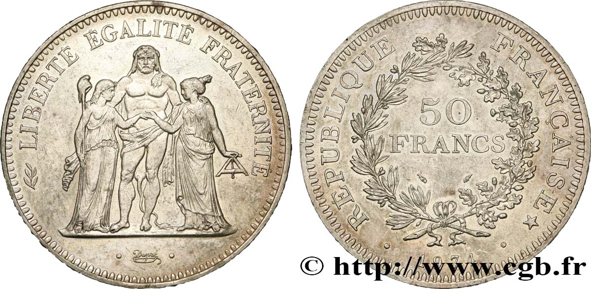 50 francs Hercule, avers de la 20 francs 1974  F.426/1 TTB50 
