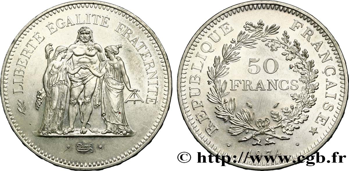 50 francs Hercule 1974  F.427/2 SPL55 