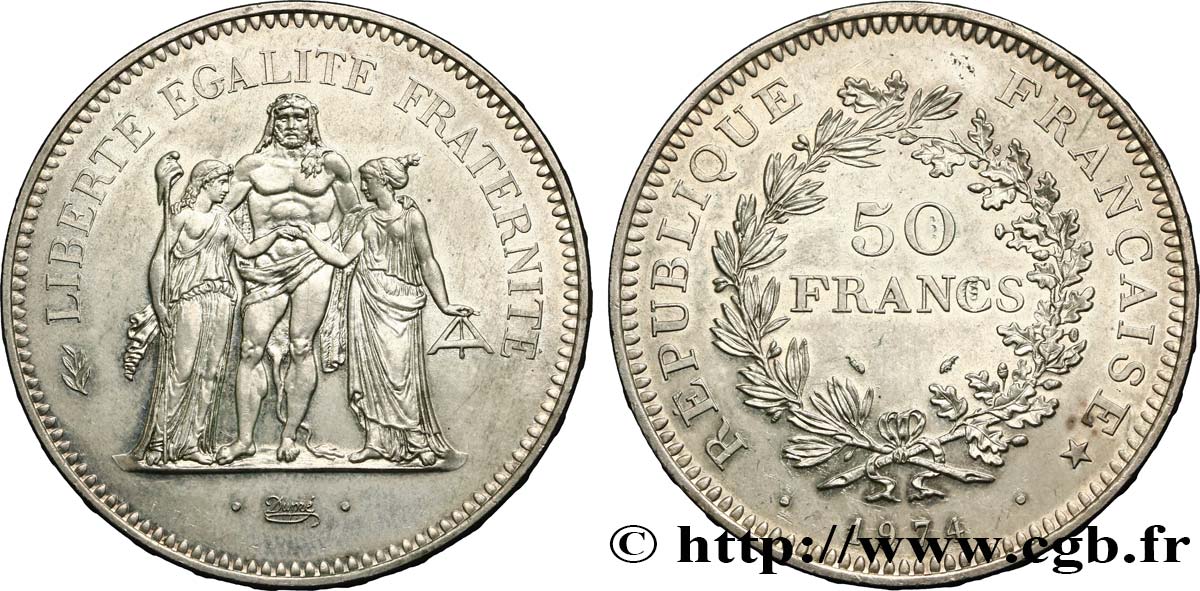 50 francs Hercule 1974  F.427/2 AU55 