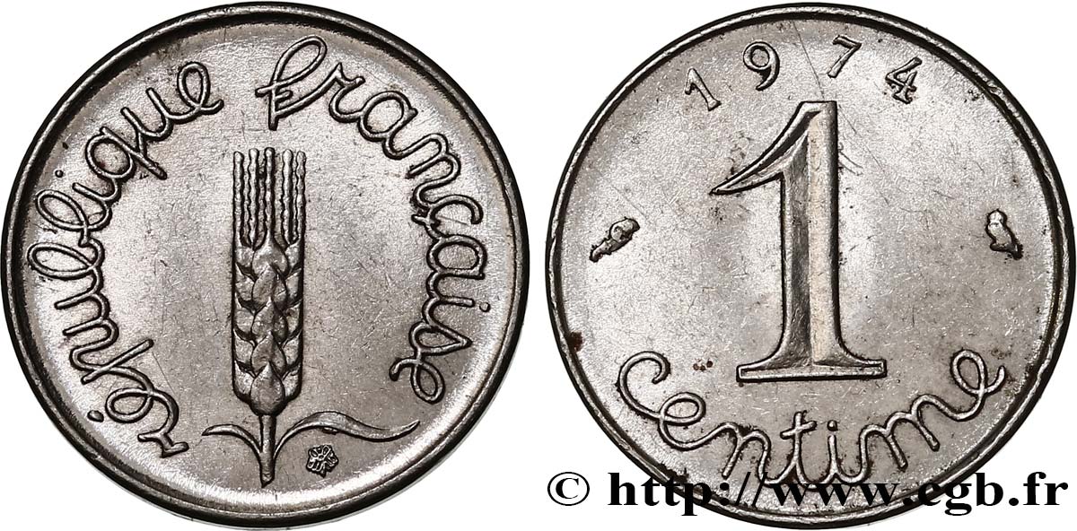 1 centime Épi, avec rebord 1974 Pessac F.106/26 MS62 