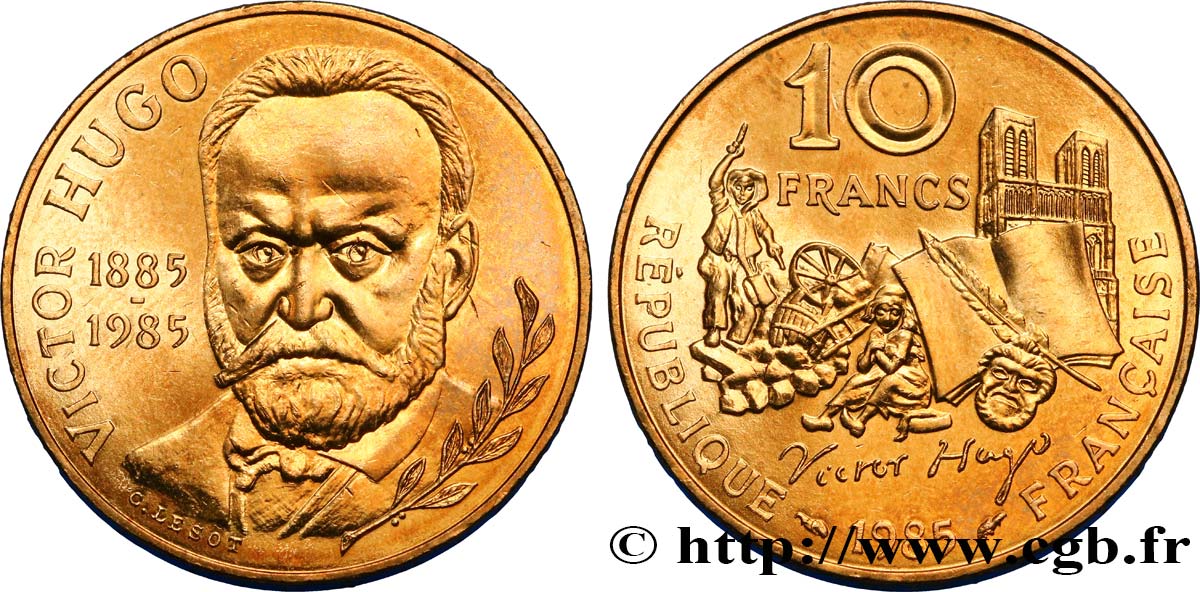 10 francs Victor Hugo 1985  F.370/2 MS64 