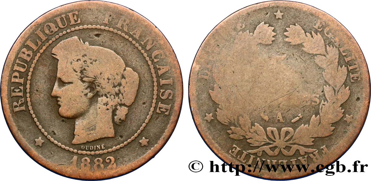 5 centimes Cérès 1882 Paris F.118/23 B10 
