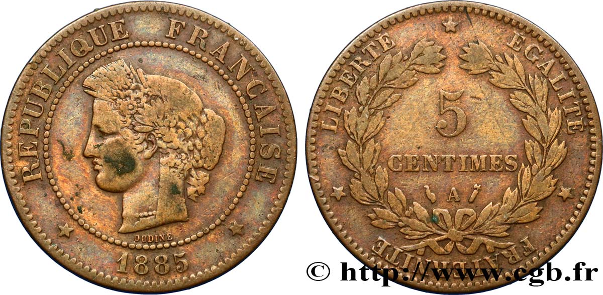 5 centimes Cérès 1885 Paris F.118/27 S30 