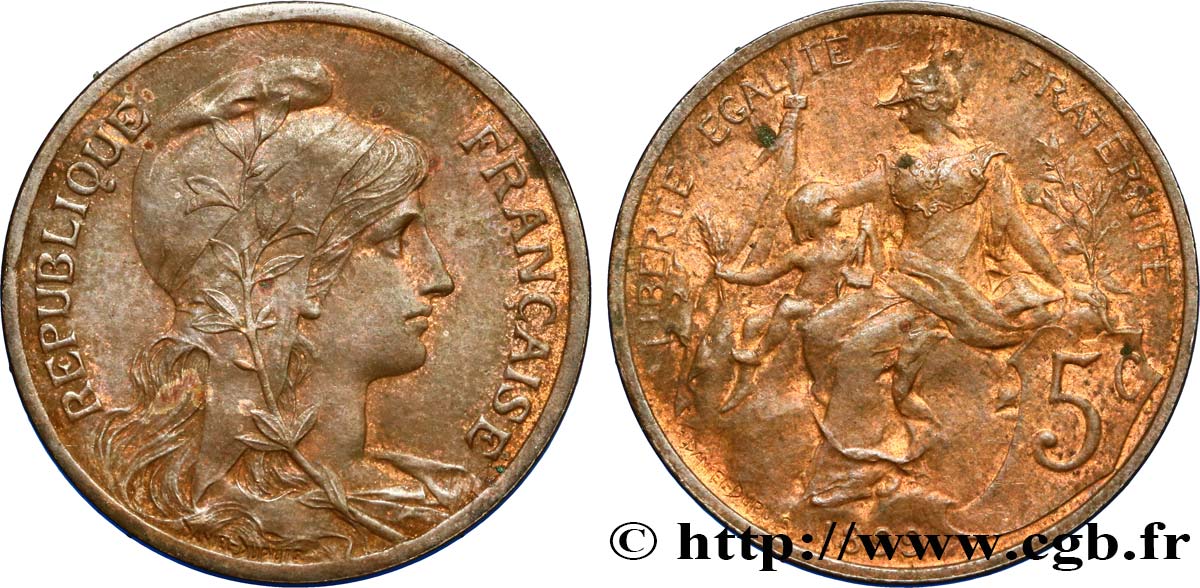 5 centimes Daniel-Dupuis 1899  F.119/7 AU58 