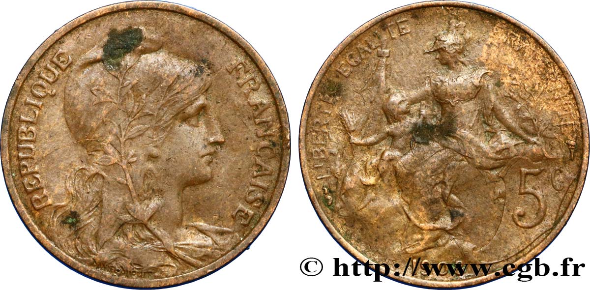 5 centimes Daniel-Dupuis 1908  F.119/19 XF48 