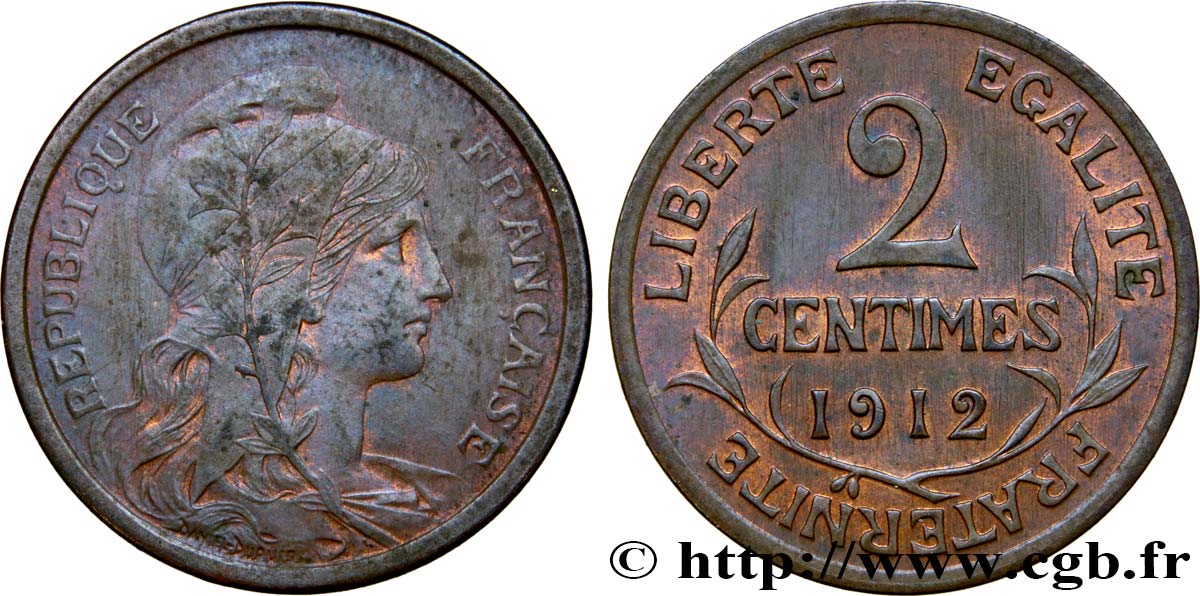 2 centimes Daniel-Dupuis 1912 Paris F.110/15 VZ58 