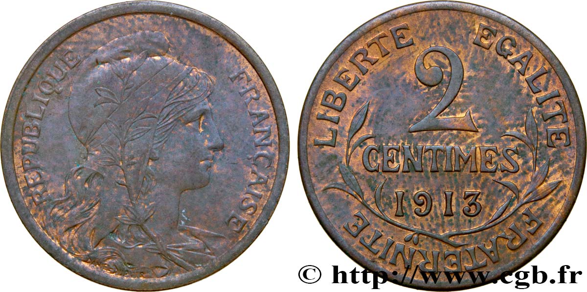 2 centimes Daniel-Dupuis 1913 Paris F.110/16 AU52 