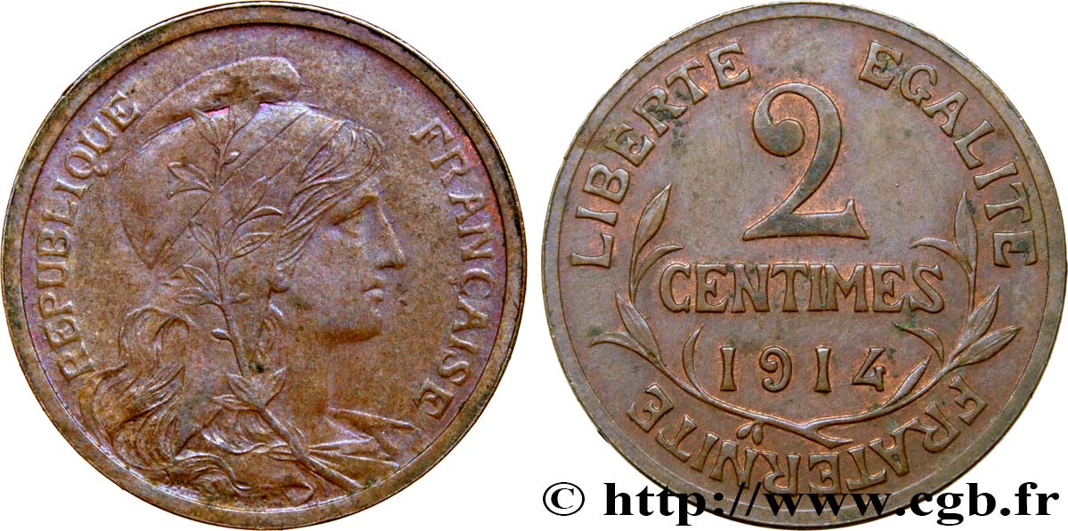2 centimes Daniel-Dupuis 1914 Paris F.110/17 TTB50 