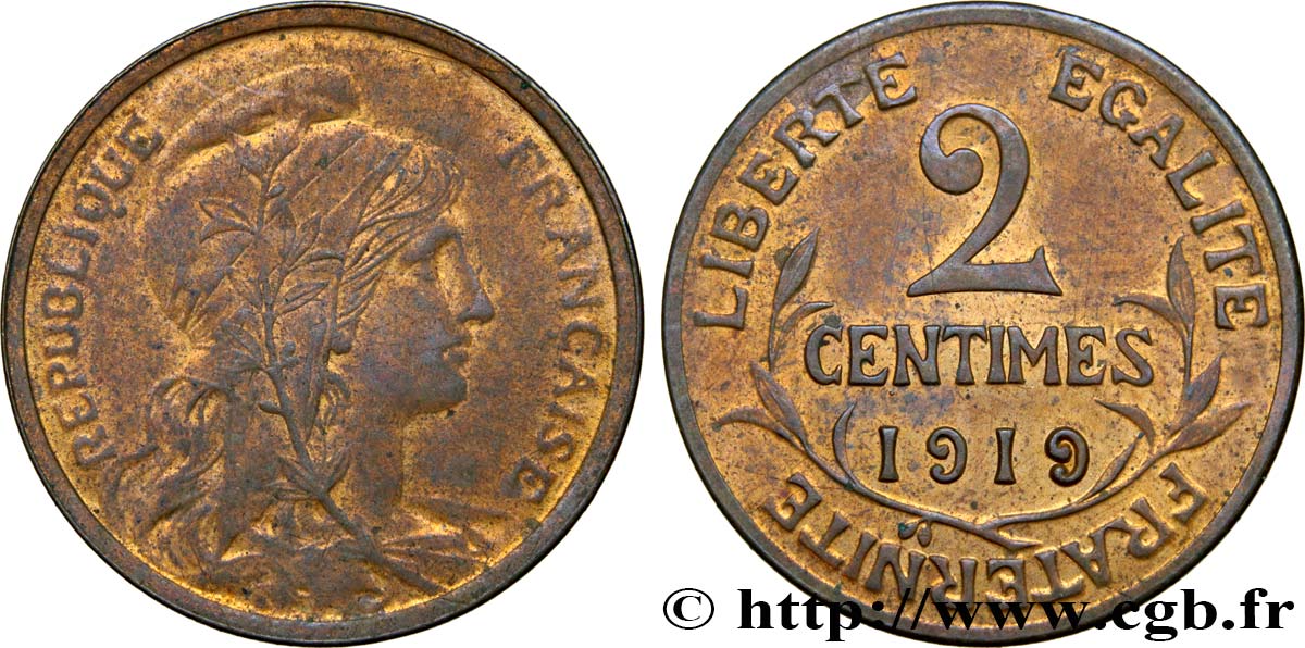 2 centimes Daniel-Dupuis 1919 Paris F.110/19 AU58 