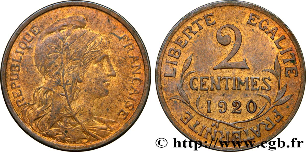 2 centimes Daniel-Dupuis 1920 Paris F.110/20 SUP60 