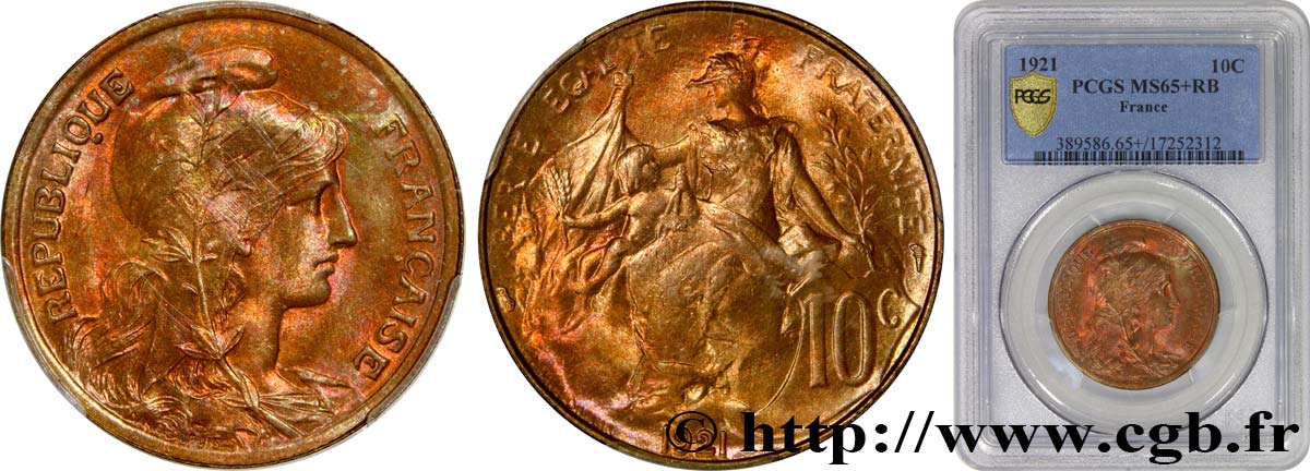 10 centimes Daniel-Dupuis 1921  F.136/30 FDC65 PCGS