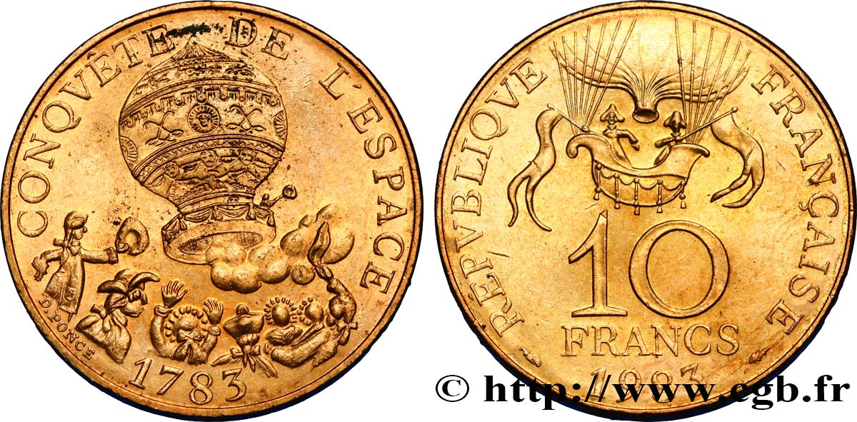 10 francs Conquête de l’Espace 1983  F.367/2 BB54 