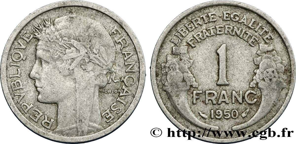 1 franc Morlon, légère 1950  F.221/17 TB35 