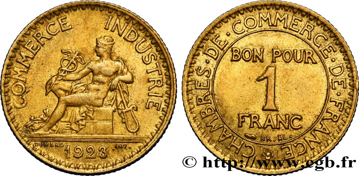 1 franc Chambres de Commerce 1923 Paris F.218/5 MBC54 