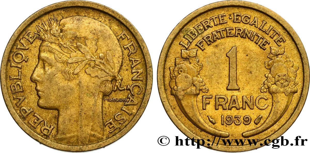 1 franc Morlon 1939 Paris F.219/10 AU50 