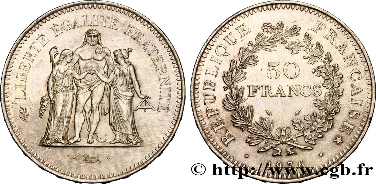Valeur Pièce 50 Francs Argent Hercule 1976
