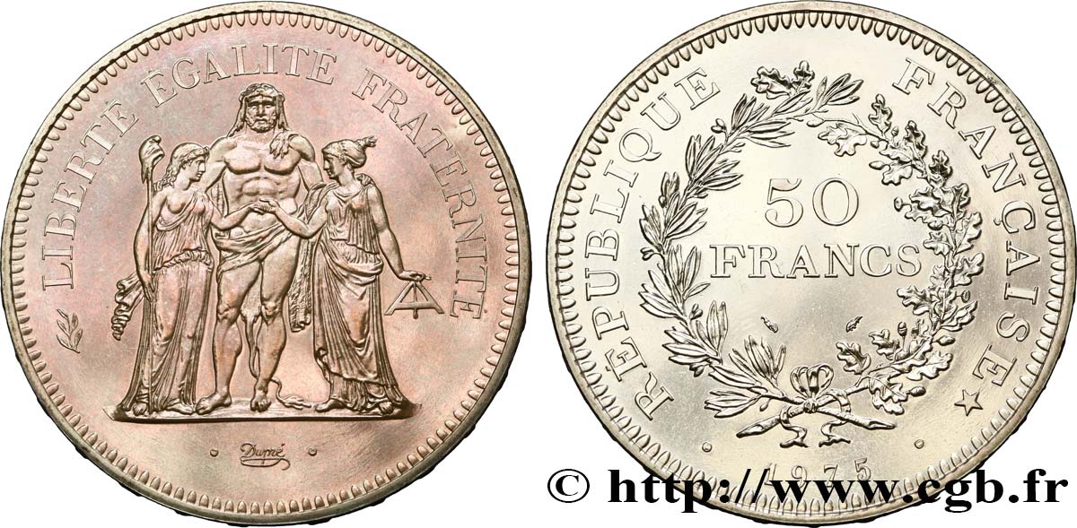 Pièce de 50 Francs Hercule 1975 argent  