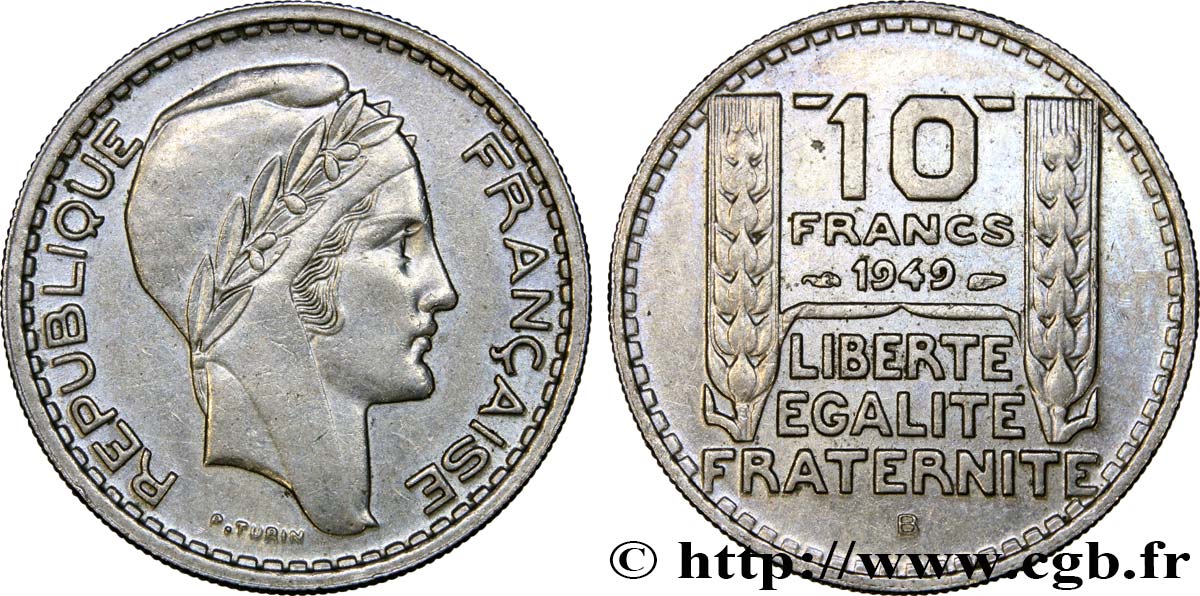 10 francs Turin, petite tête 1949 Beaumont-Le-Roger F.362/7 MBC52 