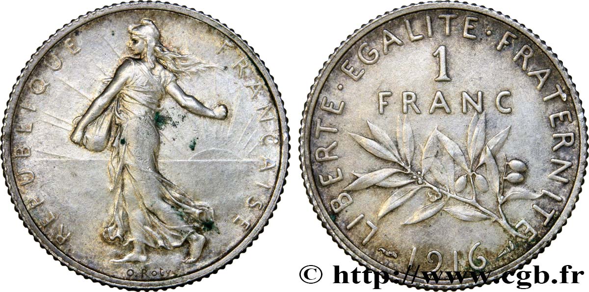 1 franc Semeuse 1916 Paris F.217/22 AU55 