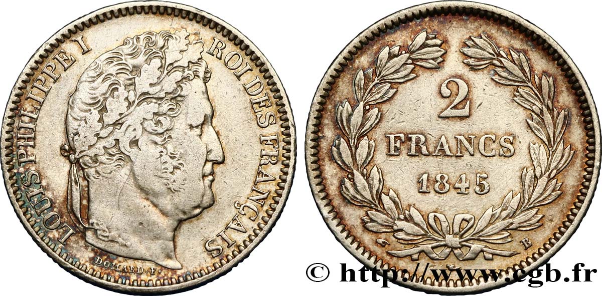 2 francs Louis-Philippe 1845 Rouen F.260/104 XF 