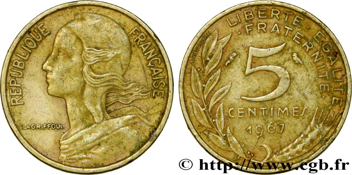 5 centimes Marianne 1967 Paris F.125/3 BC30 