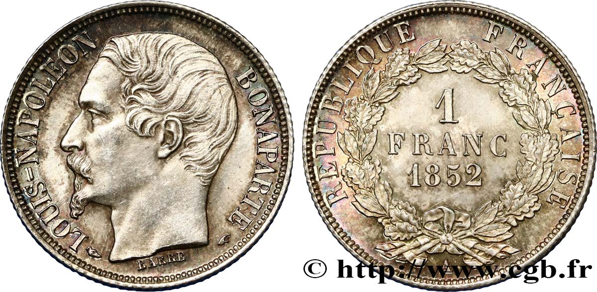 1 franc Louis-Napoléon 1852 Paris F.212/1 VZ 
