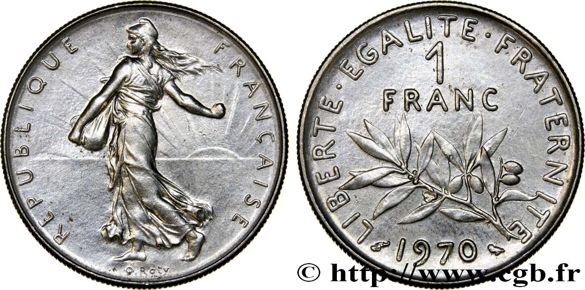 1 franc Semeuse, nickel 1970 Paris F.226/15 VZ58 
