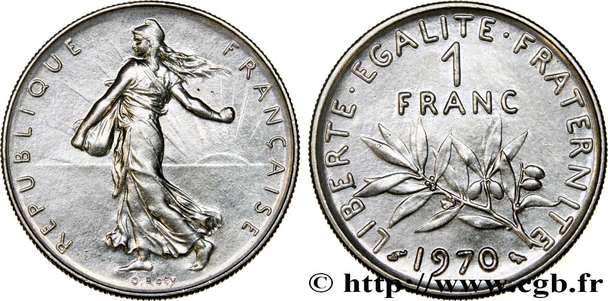 1 franc Semeuse, nickel 1970 Paris F.226/15 SUP62 